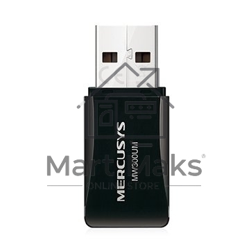 Сетевой адаптер USB2.0 адаптер Mercusys MW300UM, 300Мбит/с, компактный