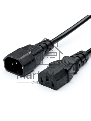 Кабель питания GoPower C14 (m)-C13 (f) 1.8м ПВХ удлинитель черный (1/10/100)