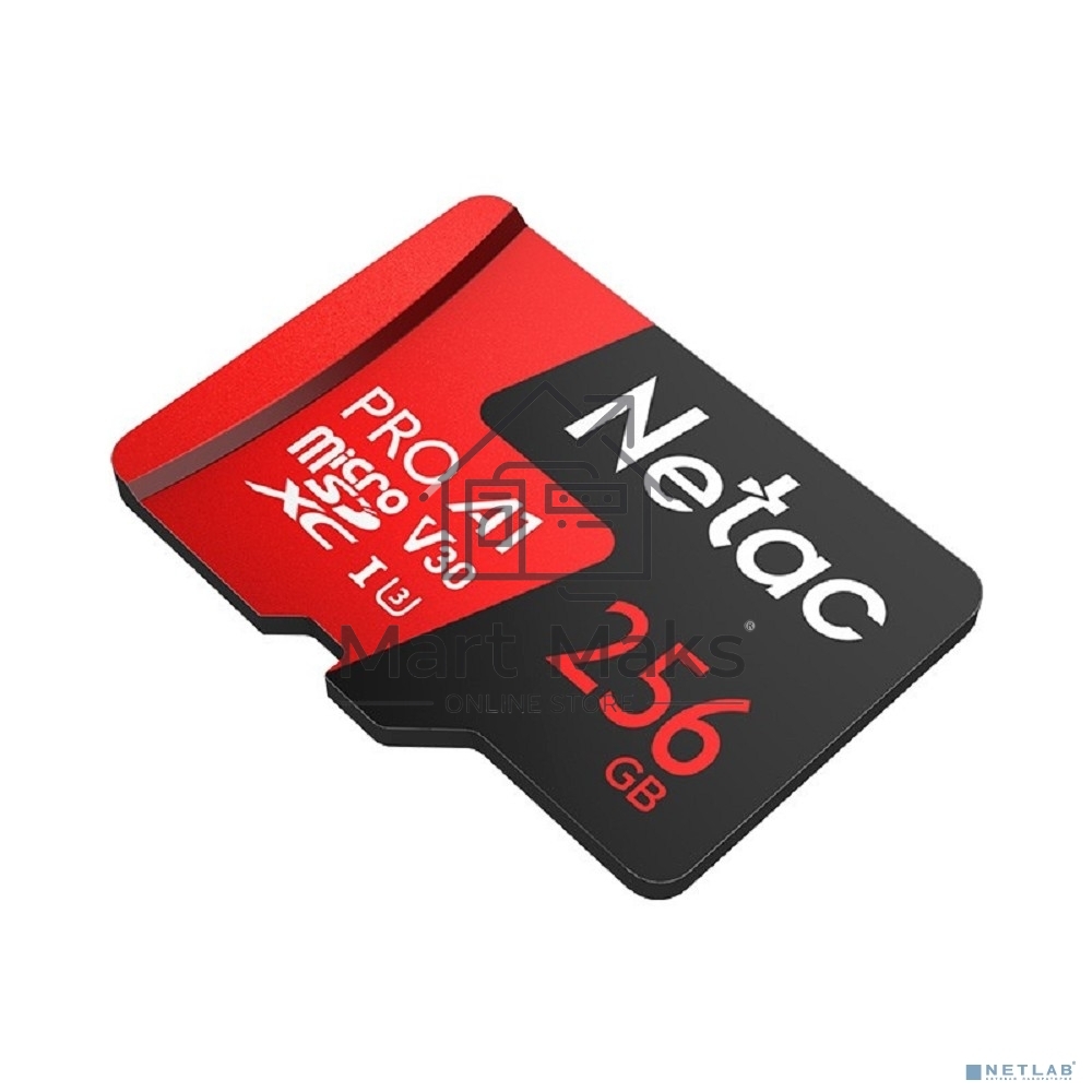 Флеш Карта MicroSD card Netac P500 Extreme Pro 256GB, retail version w/SD adapter