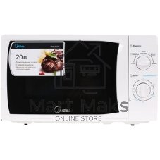 Микроволновая печь Midea MM720CFB белый, 20 л, 700 Вт, переключатели - поворотный механизм