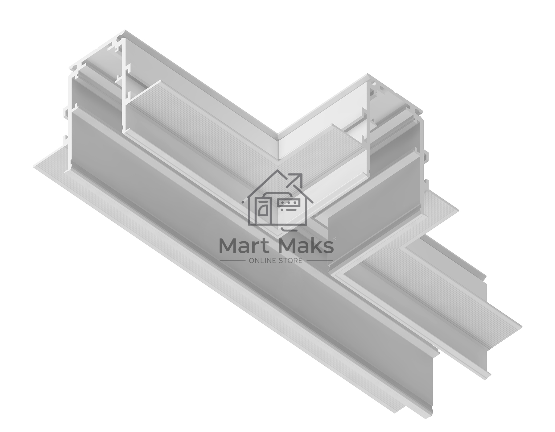 GL3355 WH белый коннектор т-образный встраиваемый 170*85*46,8
