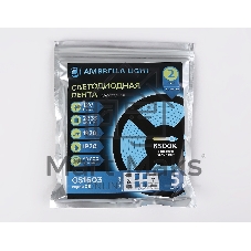 Светодиодная лента Ambrella light GS1603 2835 240Led/ 19.2W m/ 12V IP20 6500K/ 5000*14*1.2mm (2 конт.)