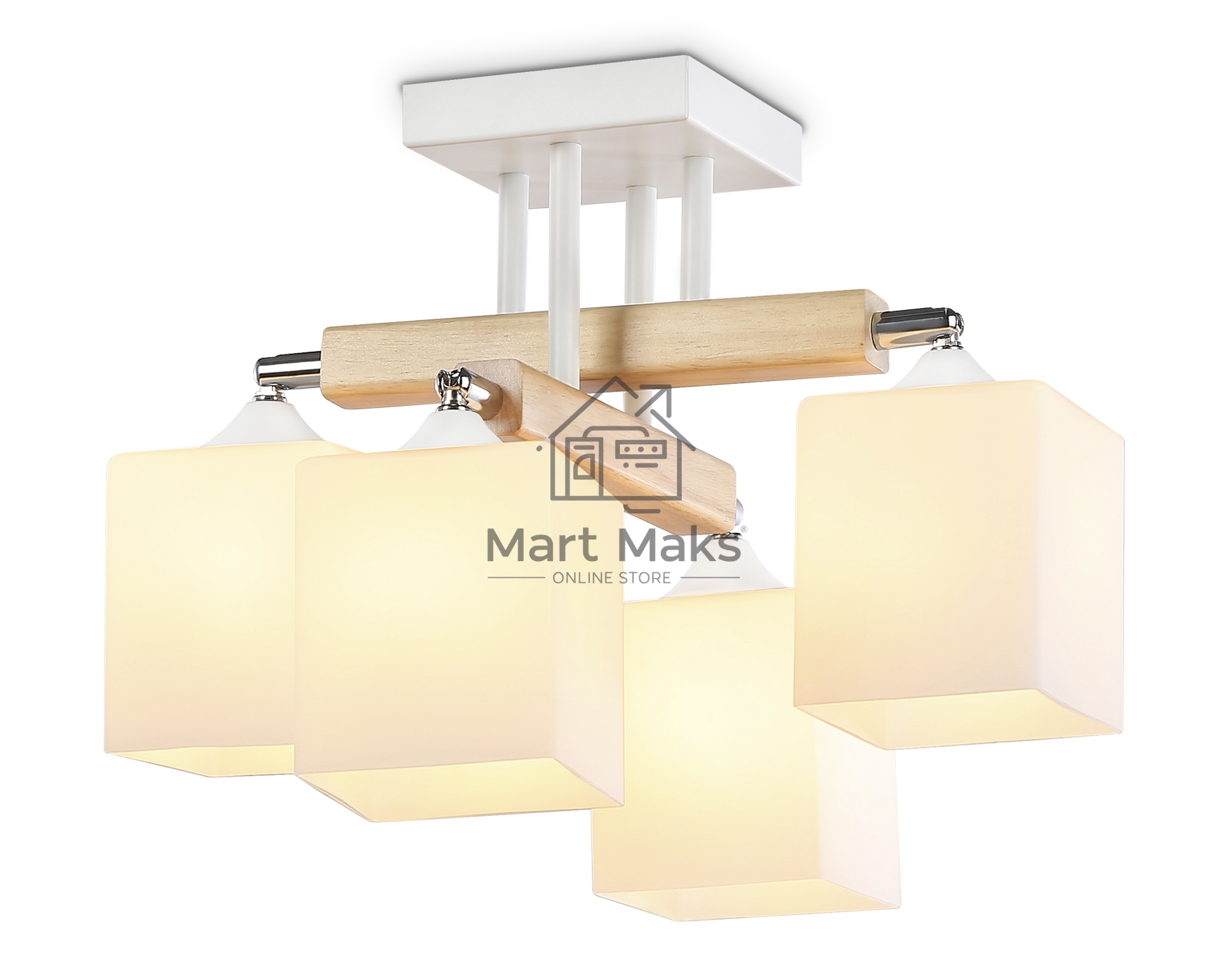 Светильник Ambrella light TR9512/4 WH/CH/FR белый/хром/белый матовый E27*4 max 40W D567*266