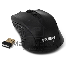 Мышь беспроводная SVEN RX-400W черный, 1400 dpi, радиоканал, USB, кнопки - 4