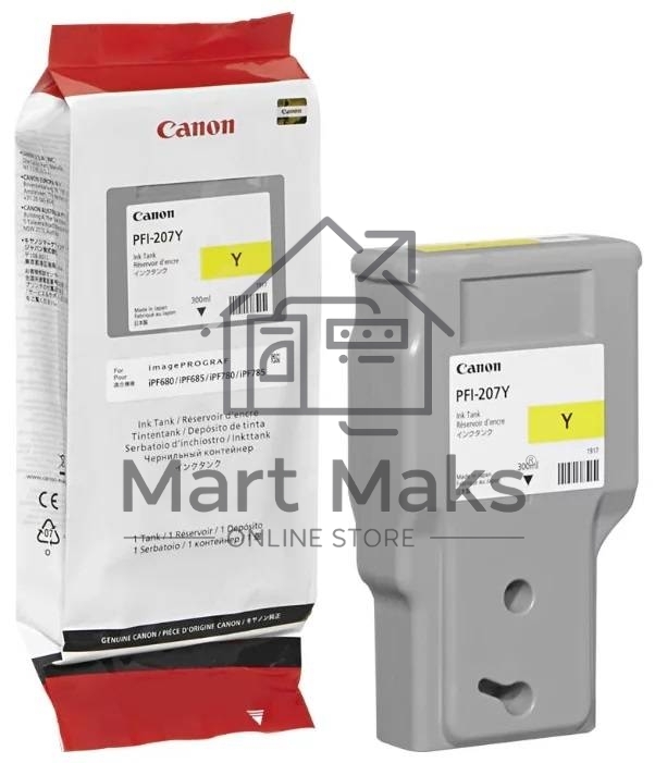 Картридж струйный Canon PFI-207 Y желтый для для iPF680/685/780/785 300ml (8792B001)