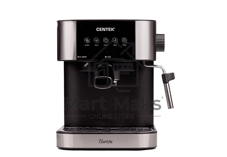 Кофеварка рожковая Centek CT-1164 серебристый, исп. кофе - молотый, 1.5 л, 1150 Вт, 15 Бар.
