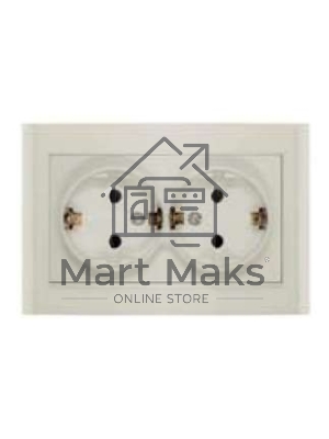 Розетка 2-м СП Бриллиант защ. шторки с заземл. сл. кость UNIVersal 7948769