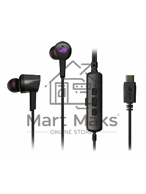 Игровые наушники черные ASUS ROG CETra II (вкладыши, USB-C, RGb подсветка, ПУ, чехол, 90YH02S0-B2UA00)