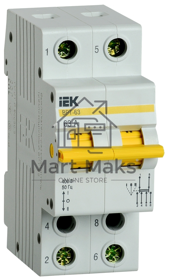Выключатель-разъединитель трехпозиционный Iek MPR10-2-063 ВРТ-63 2P 63А