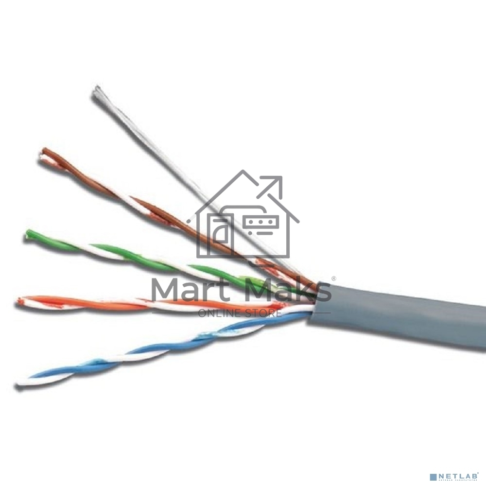 Кабель ExeGate EX289281RUS UTP4-C5e-CU-S25-IN-LSZH-GR-305 UTP 4 пары кат.5e медь, 25AWG, LSZH, бухта 305м, серый
