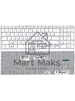 Клавиатура для ноутбука Samsung NP370R5E NP510R5E белый