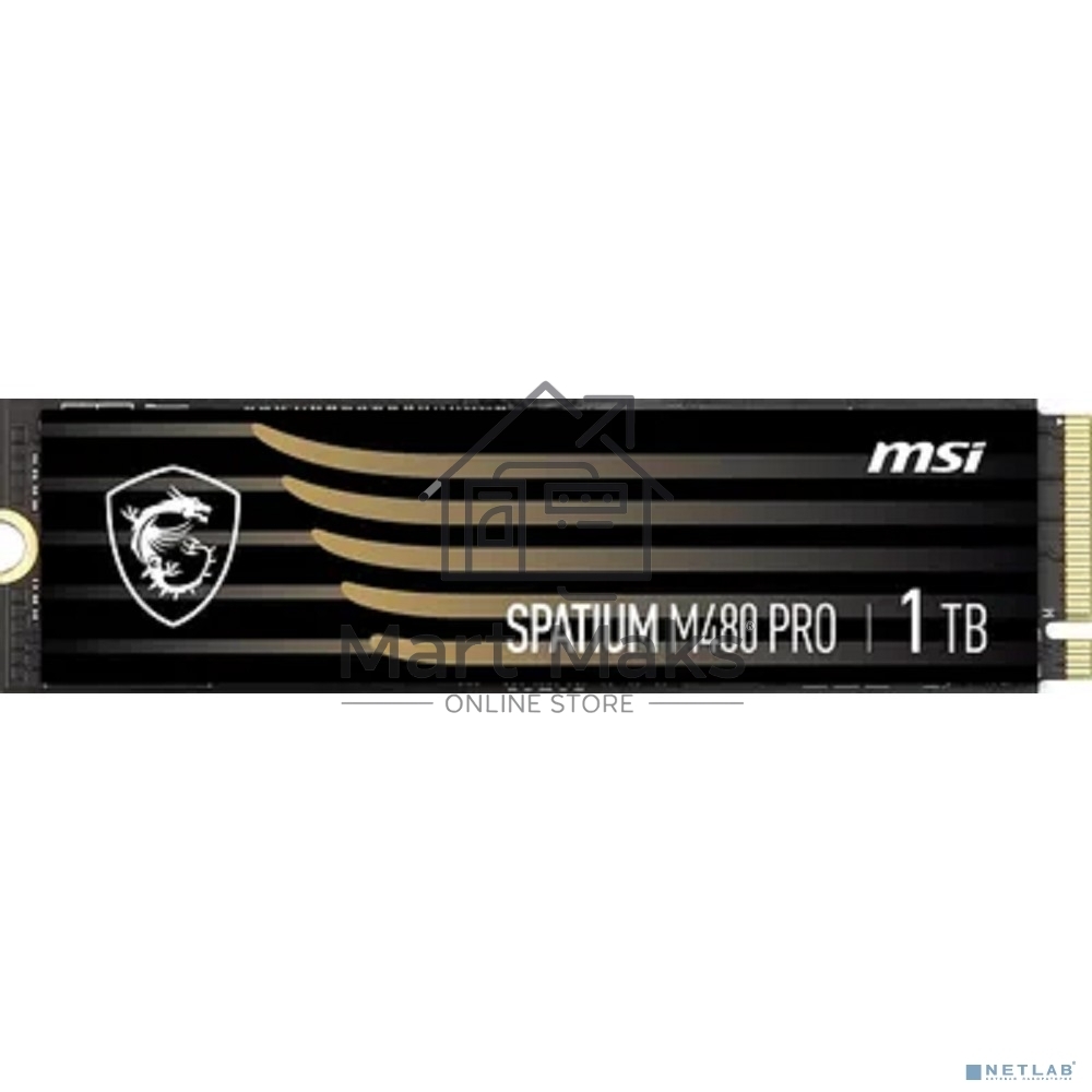 Накопитель SSD MSI SPATIUM M480 PRO, 1000GB, M.2 2280, PCIe 4.0 x4, NVMe, R/W 7400/6000