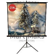 Экран Sakura 200x200 см TriScreen 1:1 напольный рулонный белый 111' Matt White (MW), черный корпус