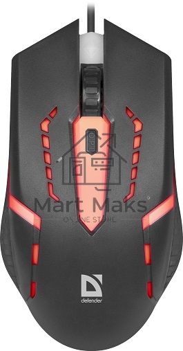 Мышь проводная Defender Hit MB-601 черный, 1200 dpi, USB, кнопки - 4