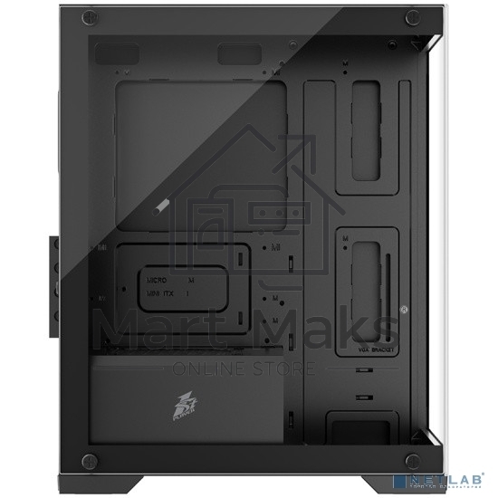 Компьютерный корпус 1STPLAYER MIKU Mi2 черный mATX 3x120мм LED fans Mi2-BK-3F1