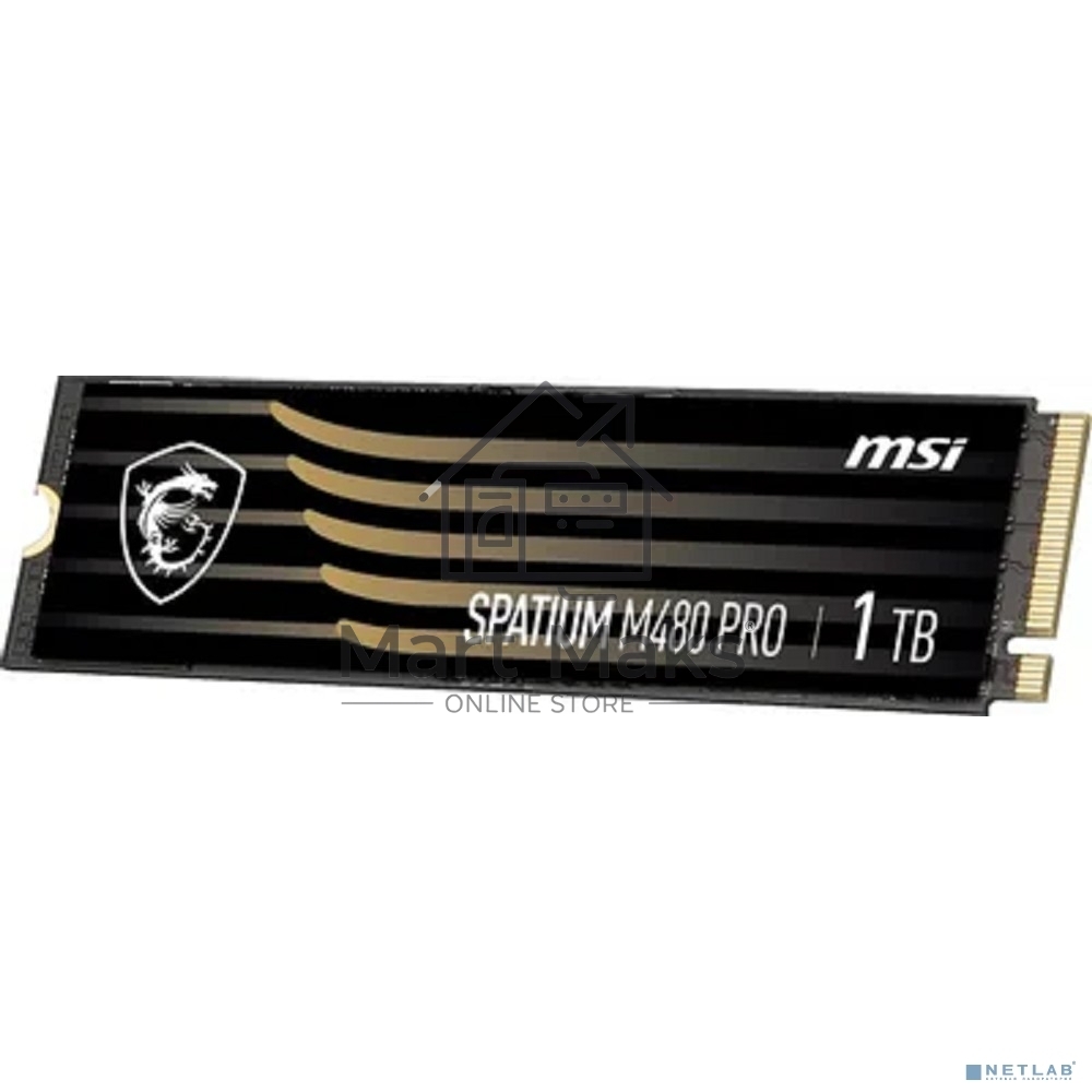 Накопитель SSD MSI SPATIUM M480 PRO, 1000GB, M.2 2280, PCIe 4.0 x4, NVMe, R/W 7400/6000