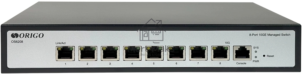 Коммутатор управляемый ORIGO OS6208/A1A L2, 8x10GBase-T, консольный порт RJ-45, комплект для установки в 19