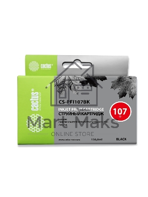 Картридж струйный Cactus CS-PFI107BK черный (130 мл) для Canon IP iPF670/iPF680/iPF685/iPF770/iPF780/iPF785