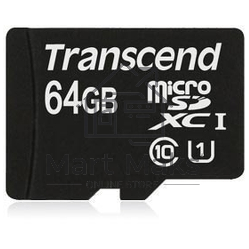 Флеш карта microSDXC 64Gb Class10 Transcend TS64GUSDU1 + adapter