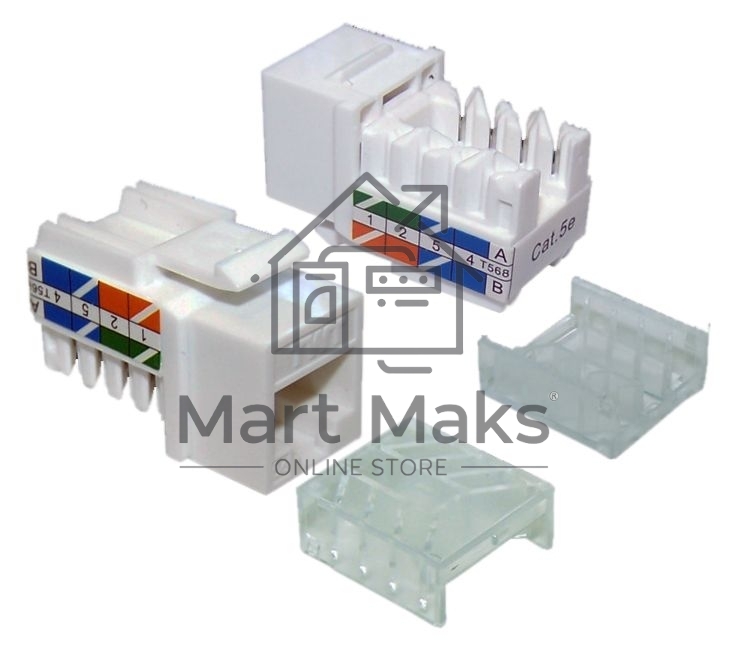 Модуль Keystone RJ45, Cat.5E, UTP, 90 градусов, белый