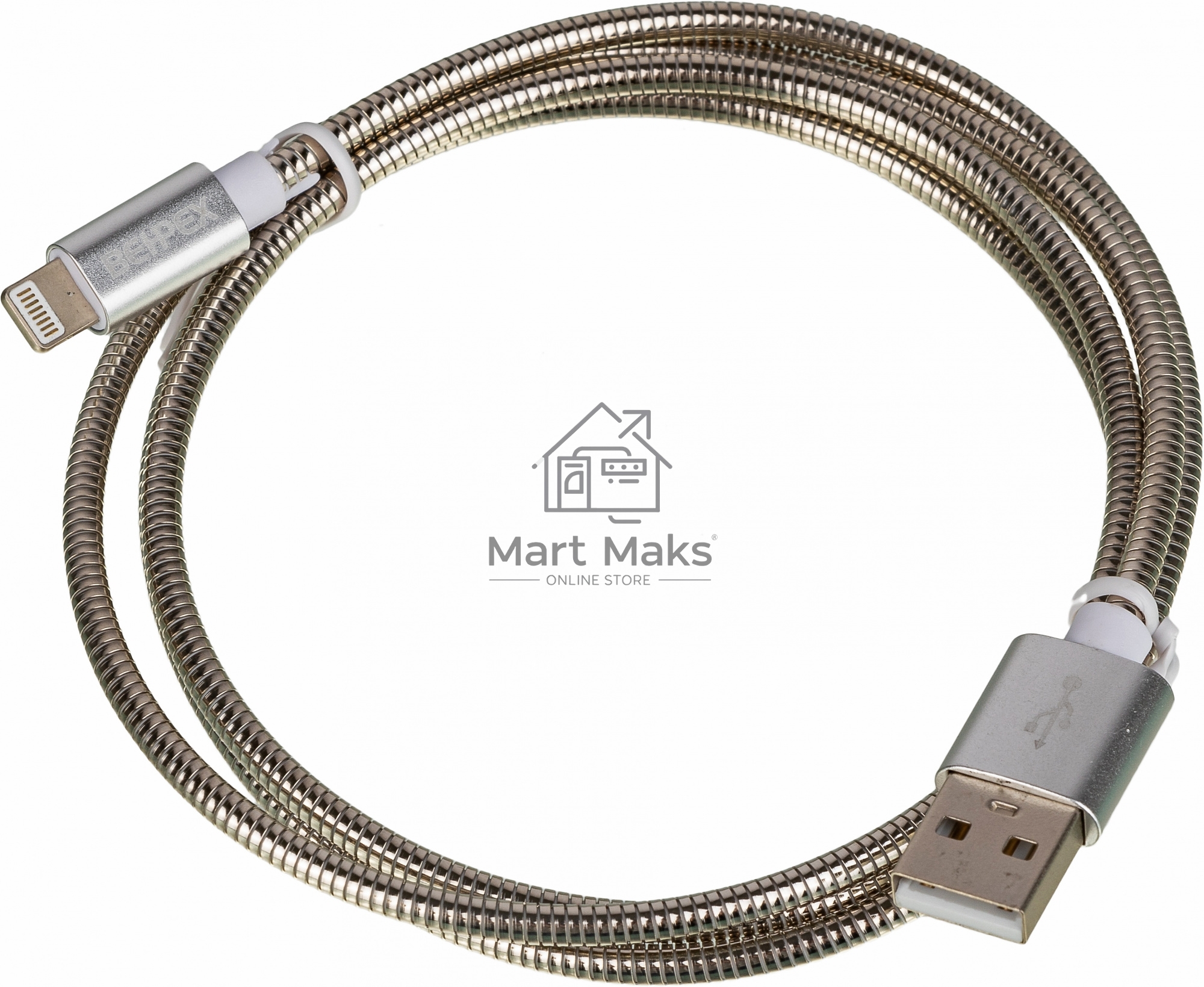 Кабель USB (m)-Lightning (m) 1м серебристый