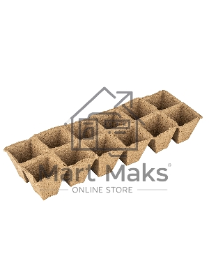 Кассета для рассады, 310х100х50 мм, 12 ячеек, торфяная, 3 шт. Россия