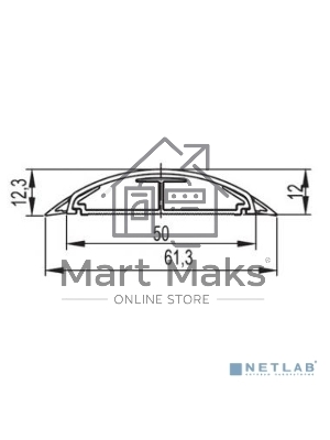 Кабель-канал напольный 50х12 L2000 пластик CSP-F G сер. ДКС 01032