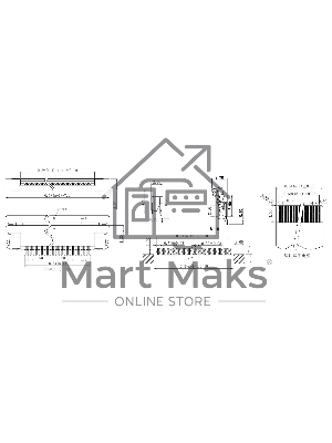 Разъем FPC Half Coverage Bottom Contact 1.0K-BX-32PWB 32 pin высота 2мм шаг 1мм