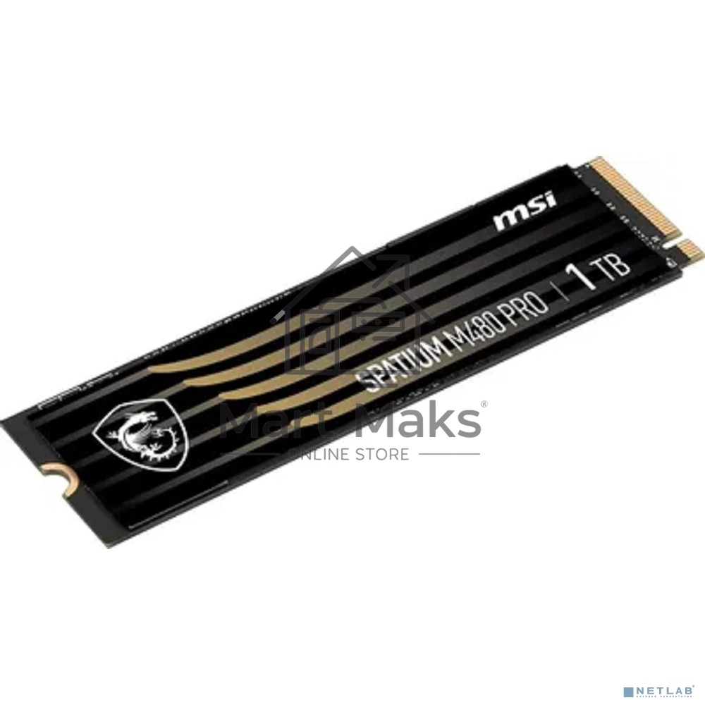 Накопитель SSD MSI SPATIUM M480 PRO, 1000GB, M.2 2280, PCIe 4.0 x4, NVMe, R/W 7400/6000