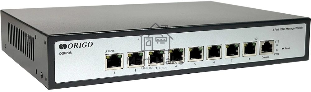 Коммутатор управляемый ORIGO OS6208/A1A L2, 8x10GBase-T, консольный порт RJ-45, комплект для установки в 19