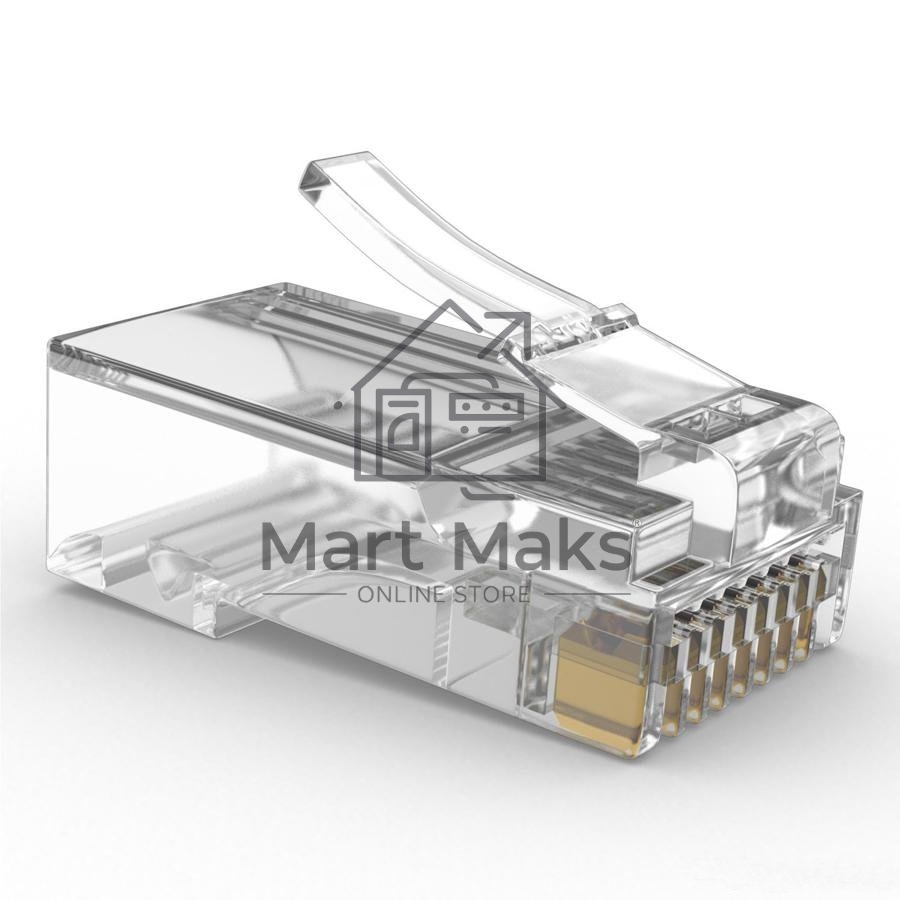 Коннектор RJ-45 (8P8C) LC-PTU-01/10 вилка универсальная. кат.5e. со сквозным отверстием(10 шт.)