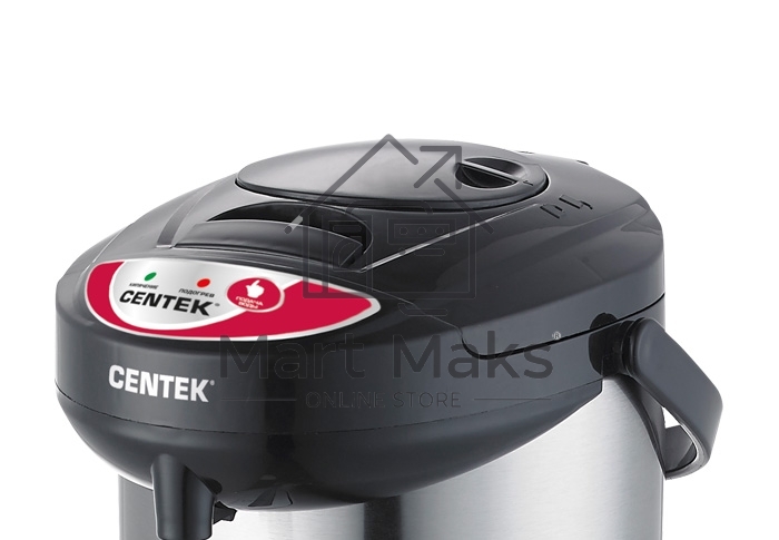 Термопот Centek CT-0080 черный, 3л, 600Вт, 3 способа подачи воды, корпус из нержавеющей стали