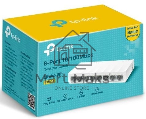 Коммутатор TP-Link LS1008 8x100Mb неуправляемый