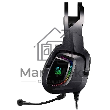 Гарнитура проводная с микрофоном A4Tech Bloody G570 черный/серый 2м мониторные USB оголовье (G570 USB/BLACK + GREY)