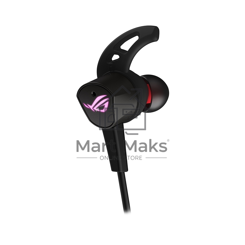 Игровые наушники чёрные ASUS ROG Cetra II (вкладыши, USB-C, RGB подсветка, ПУ, чехол, 90YH02S0-B2UA00)