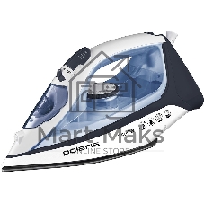Утюг Polaris PIR 2483K, с паровым ударом, 2400Вт, белый/синий