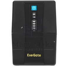 Источник бесперебойного питания ExeGate Power NB-850.LED.AVR.2SH.USB (850VA/510W, LED, AVR, 2*Schuko, USB, батарея 12V 9Ah, черный)