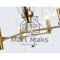 Люстра Ambrella light LH55202/8 BS/CL латунь/прозрачный E14*8 max 40W D800*520