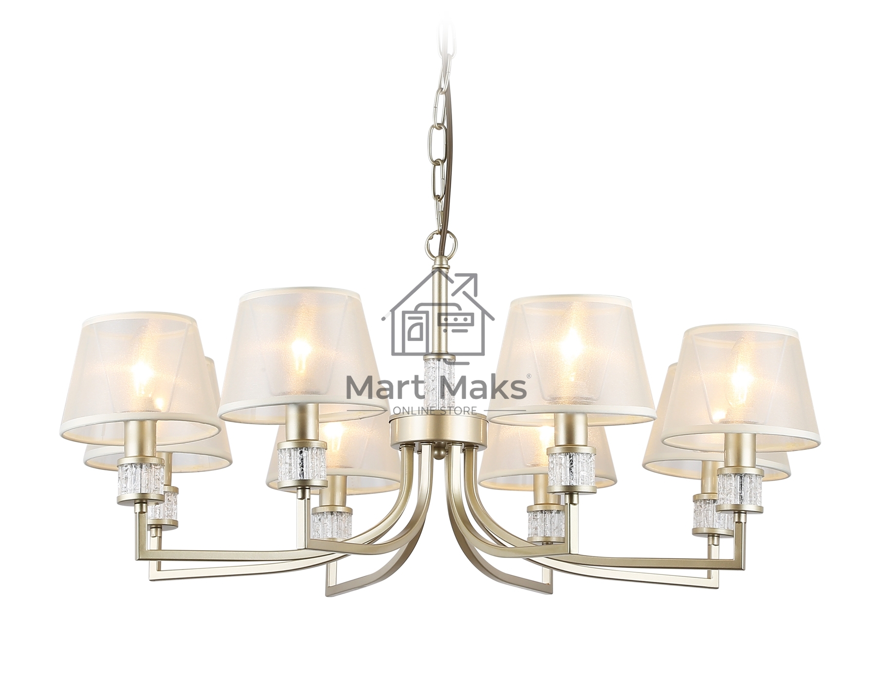 Люстра Ambrella light LH71217/8 CGD золото E14/8 max 40W D790*750