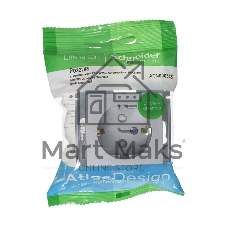 Механизм розетки 1-м СП AtlasDesign с заземл. защ. шторки 16А алюм. SchE ATN000345