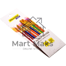Набор кистей Silwerhof Color (набор 10шт) синтетика круглая №2,3/плоская №3,6,7,12/овальная №3,10