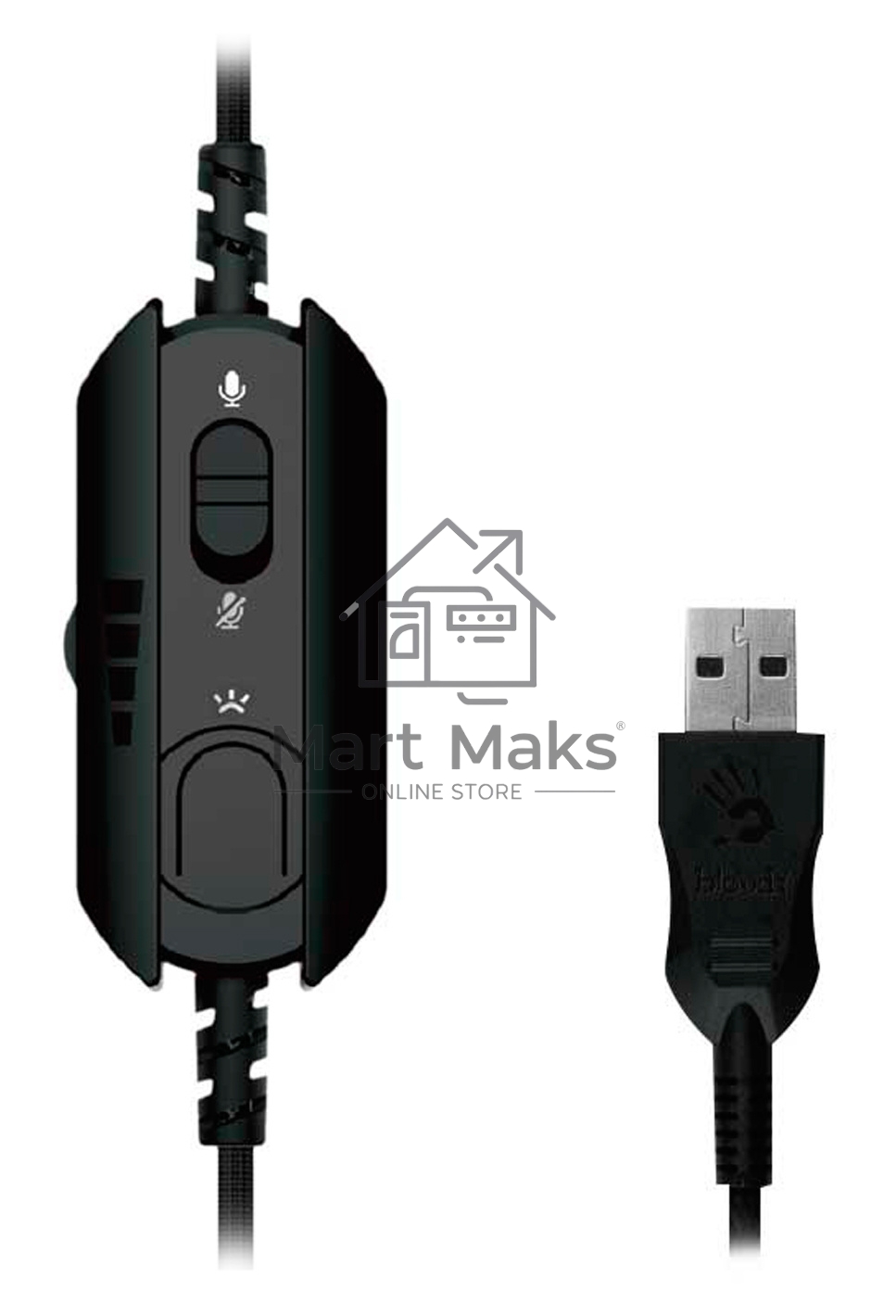 Наушники с микрофоном A4Tech Bloody G570 черный/серый 2м мониторные USB оголовье (G570 USB/ BLACK + GREY)