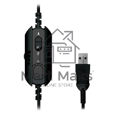 Гарнитура проводная с микрофоном A4Tech Bloody G570 черный/серый 2м мониторные USB оголовье (G570 USB/BLACK + GREY)