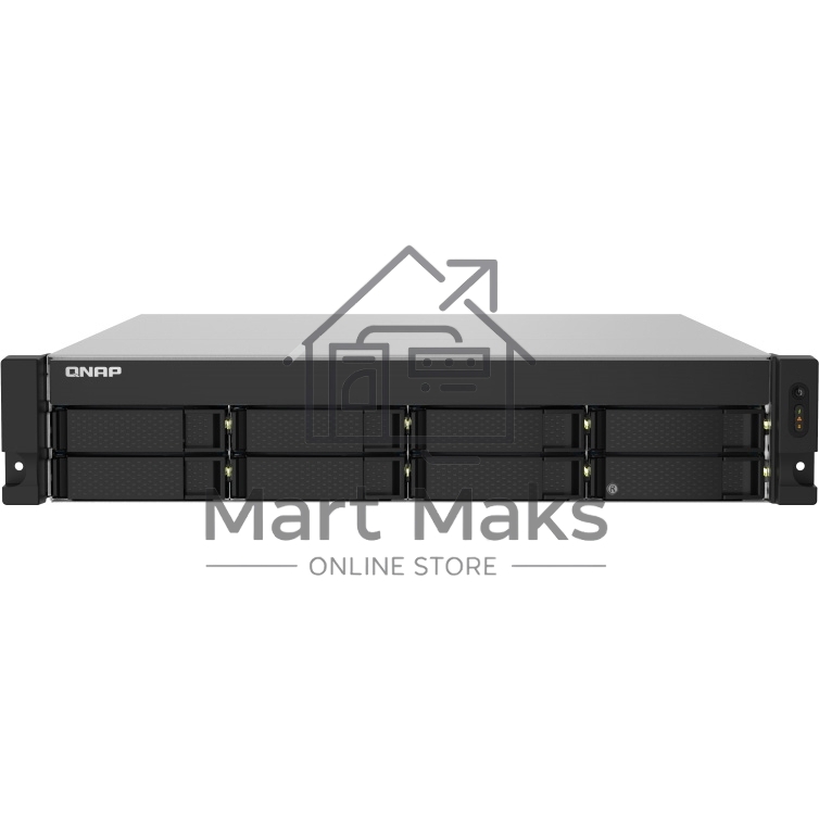 Сетевое хранилище без дисков SMB QNAP TS-832PXU-4G 8-Bay AL324 quad-core 1.7 GHz 2U rackmount NAS, 4GB DDR4 UDIMM RAM (max 1x16GB), SATA 6Gb/s, 2x 10GbE SFP+ LAN, 2x2.5 GbE LAN, 1x PCIe Gen2 x2 slot. W/o RAIL-B02