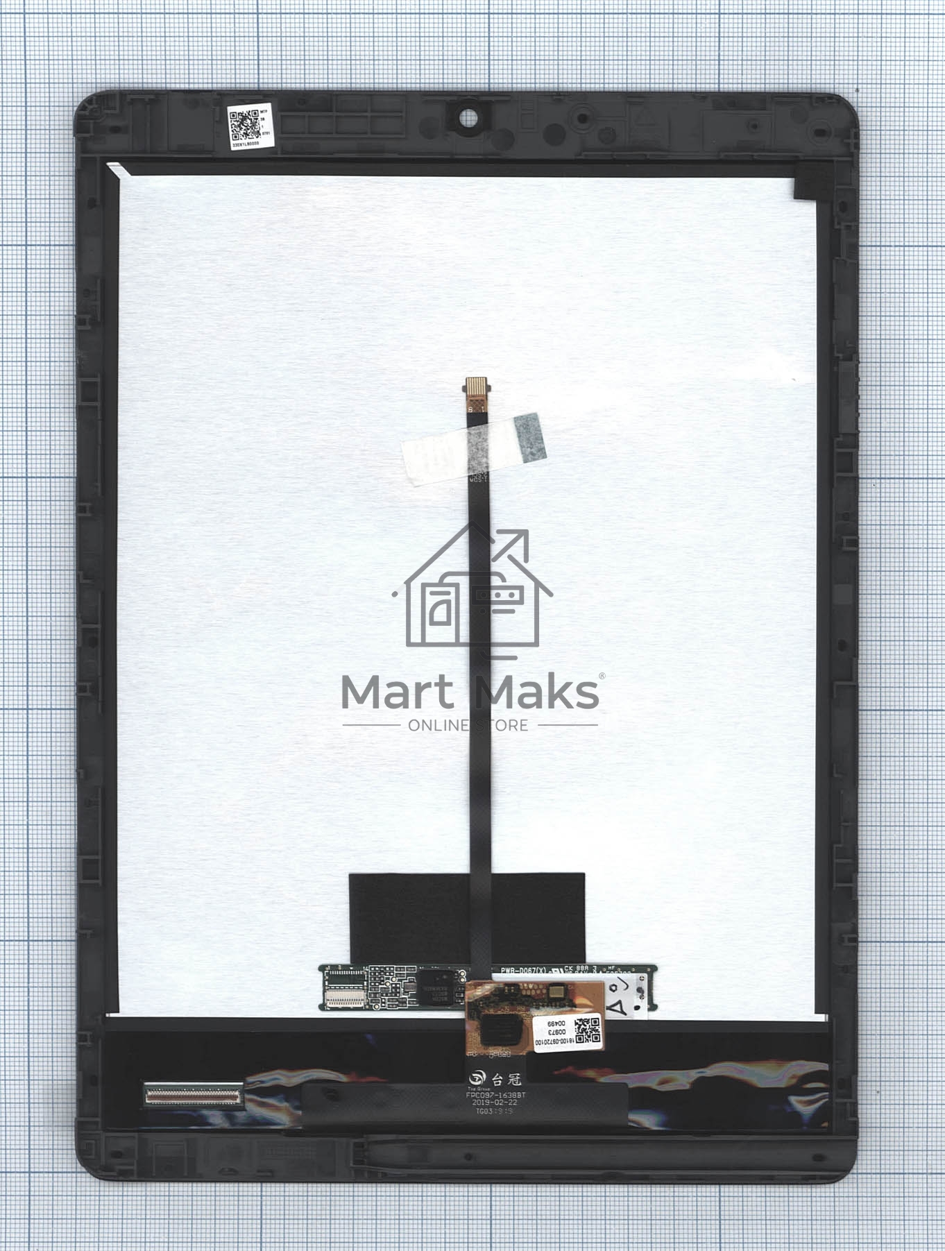 Модуль (матрица + тачскрин) для Asus Chromebook Tablet CT100PA черный с рамкой