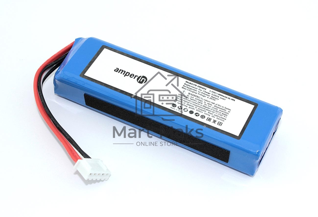 Аккумуляторная батарея Amperin для JBL Charge 3 (2016 year) GSP1029102A 6000mAh 3,7V (прямая полярно