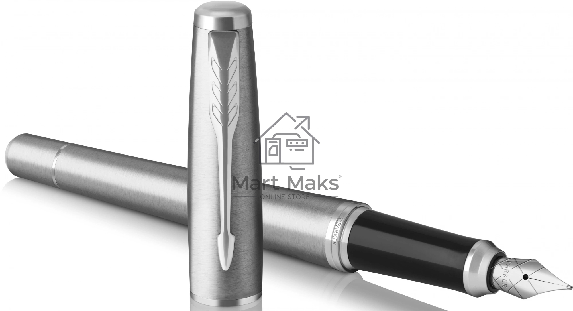 Ручка перьевая Parker Urban Core F200 (1931605) Metro Metallic CT M сталь нержавеющая, подарочная коробка