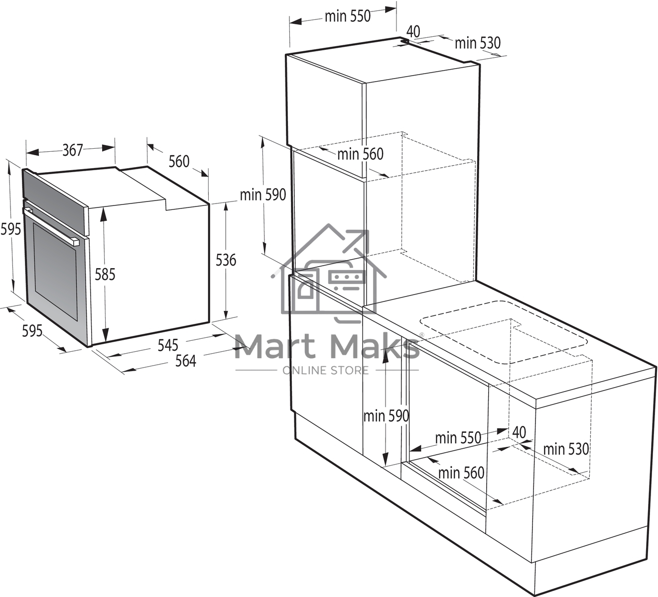 Духовой шкаф Gorenje BOS6737SYW, 77л, дверца с 2 стеклами, белый