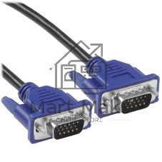 Кабель VGA Pro Cablexpert CC-PVGA-1.8M, 15M/15M, 1.8м, экран, феррит. кольца, пакет