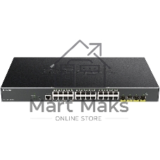 Коммутатор D-Link DGS-1250-28XMP/RU/A1A, 24×1 Гбит/с + 4×10 Гбит/с SFP+, управляемый